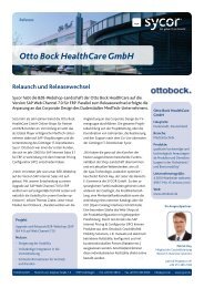 SAP Web Channel 7.0 - Otto Bock HealthCare GmbH - Sycor GmbH