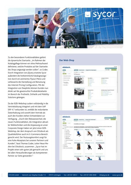 SAP Web Channel 7.0 - Otto Bock HealthCare GmbH - Sycor GmbH