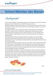 Grimm-Märchen des Monats - Esslinger Verlag