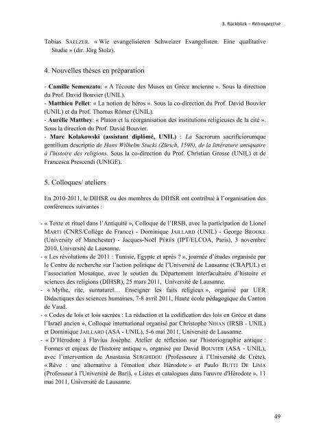 bulletin 11-1 - Société suisse pour la science des religions