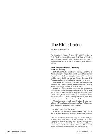 The Hitler Project by Anton Chaitkin - Executive Intelligence Review