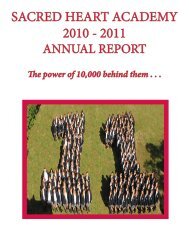 Sacred heart academy 2010 - 2011 annual report