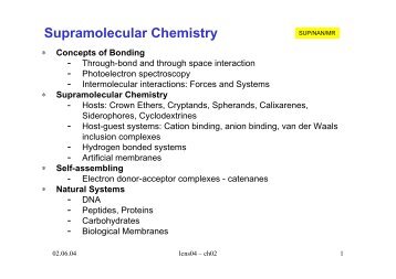 Supramolecular Chemistry - Institut für Organische Chemie