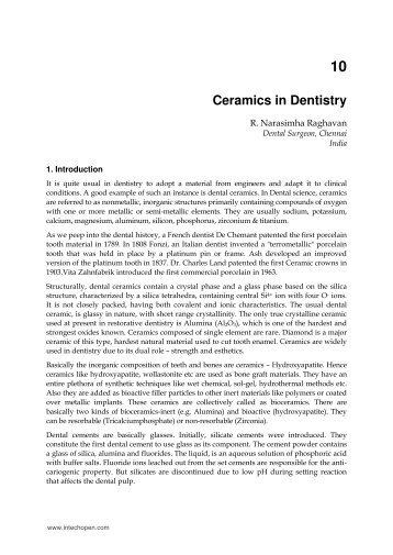 10 Ceramics in Dentistry - InTech