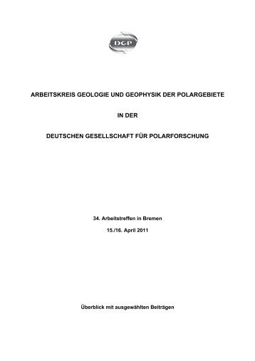 Berichtsheft - Deutsche Gesellschaft für Polarforschung eV