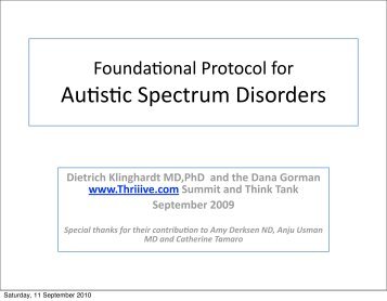 Foundational Protocol for Autism and Chronic Illness - Klinghardt ...