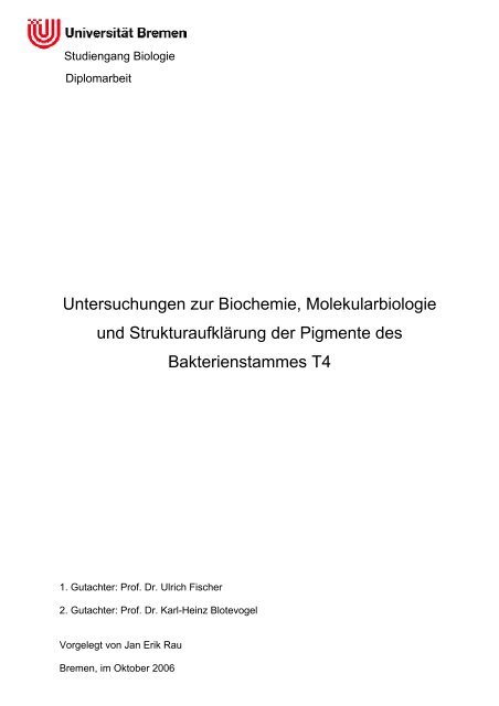Untersuchungen Zur Biochemie Molekularbiologie Uft