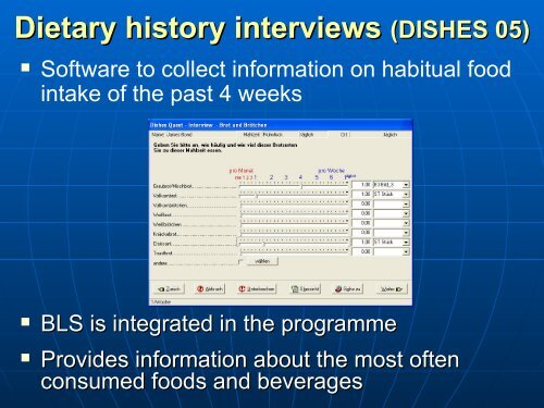 The German Nutrient Database - National Nutrient Databank ...