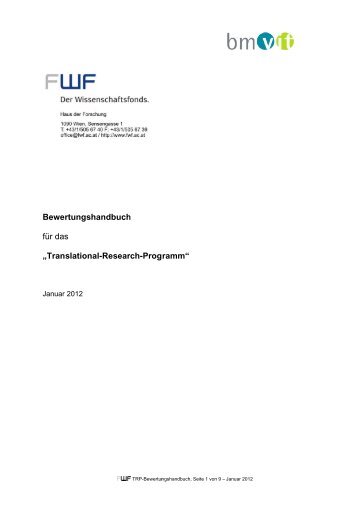 Translational Research Programm - FWF