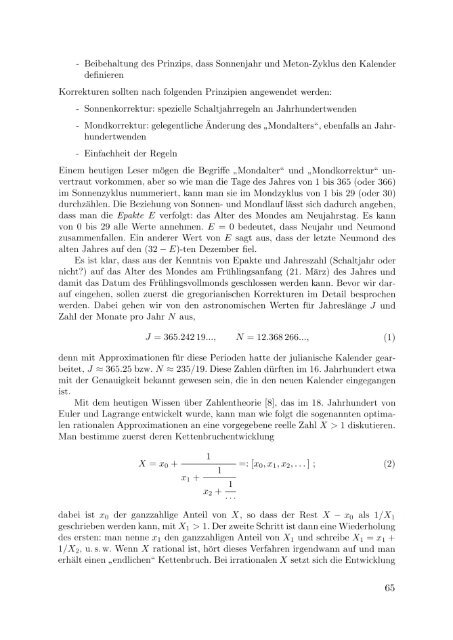 Kalender und die Gaußsche Osterformel — - Institut für Theoretische ...