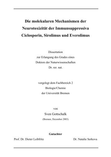 Die molekularen Mechanismen der Neurotoxizität - E-LIB ...