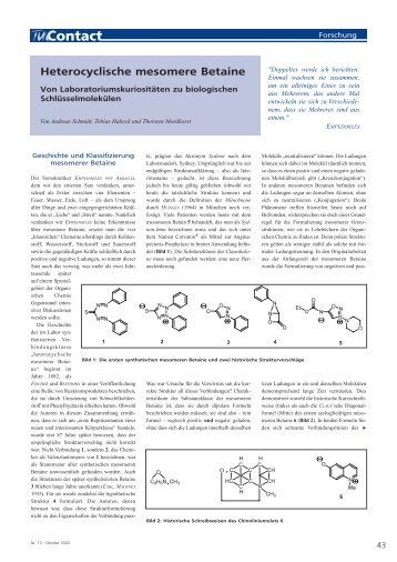 Heterocyclische mesomere Betaine - TU Clausthal