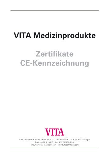 VITA Medizinprodukte Zertifikate CE-Kennzeichnung - Den-Tek A.S.