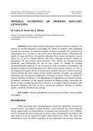 MINERAL NUTRITION OF MODERN POULTRY ... - doiSerbia