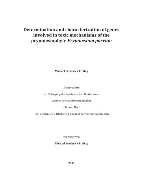 Determination and characterization of genes involved in toxic ...
