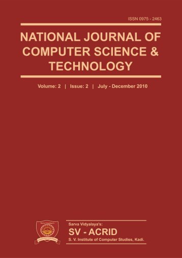 National Journal of Computer Science & Technology - SVICS