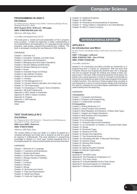 Computer Science & Electrical Engineering 2012 - McGraw-Hill Books