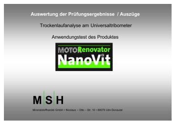 Herstellung des NanoVit®- Prüföl (MR)