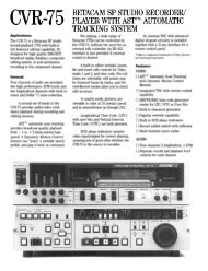 The CVR-75 is a Betacam SP studio record/playback VTR with built ...