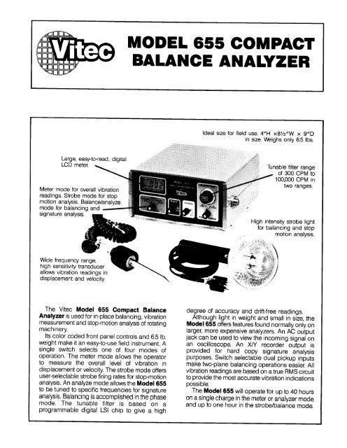 655 compact balance analyzer - Vitec, Inc