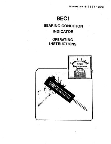 bearing condition indicator (beci) - Vitec, Inc