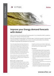 www.vitec.se Improve your Energy demand forecasts with Aiolos!