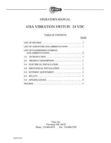 438a vibration switch - Vitec, Inc