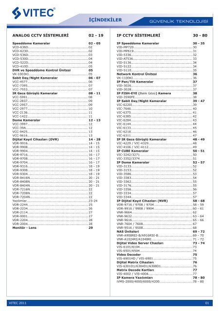 VITEC KATALOG_2012_SON.FH11 - Bilgi Elektronik