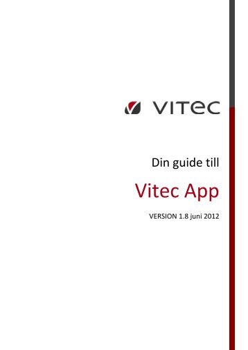 Manual Vitec App 1.8 - Vitec Hjälpen Säljstöd