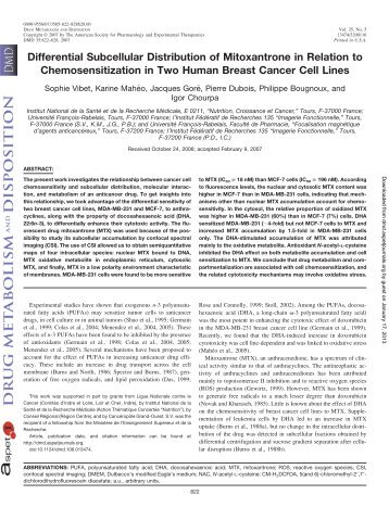 Differential Subcellular Distribution of Mitoxantrone in Relation to ...