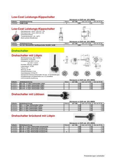 Schalter - Riedl Electronic