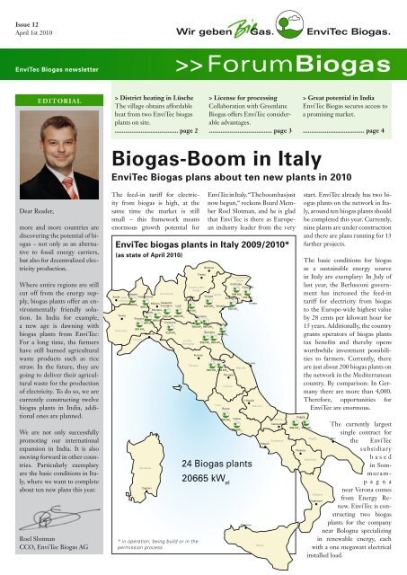 ForumBiogas12_100415 EN.indd - EnviTec Biogas