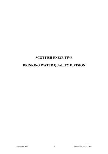 Committee on Products and Processes for Use in - Scottish ...