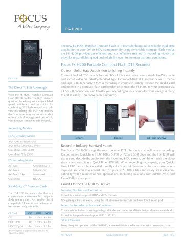 FS-H200 Data Sheet