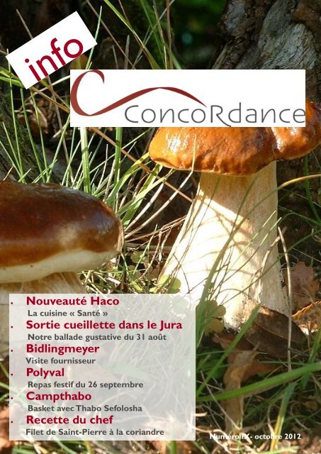 Info Concordance no. 9 disponible - Traiteur Concordance