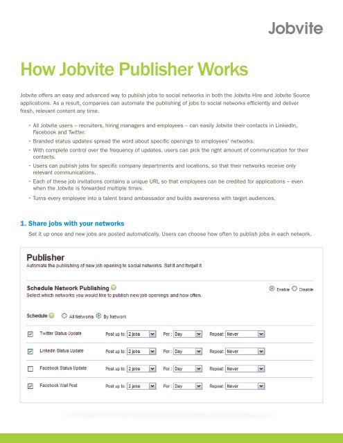 How Jobvite Publisher Works