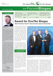 ForumBiogas Issue 14 - EnviTec Biogas