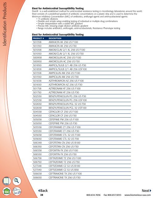 U.S. Product List - bioMerieux