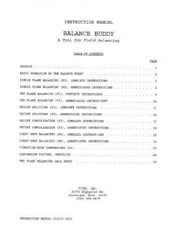 BALANCE BUDDY - Vitec, Inc