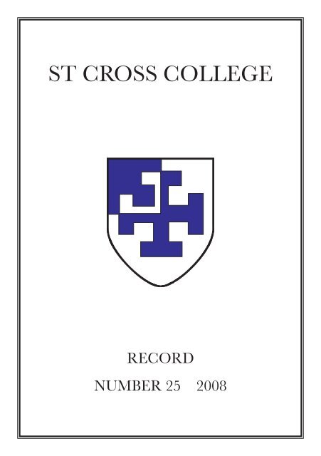 St Cross Record 2008.pdf - University of Oxford