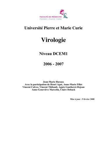 Virologie - Faculté de médecine Pierre et Marie Curie - Université ...