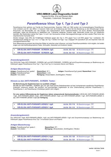 Parainfluenza deutsch 05.2011.pdf - VIRO-IMMUN Labor ...