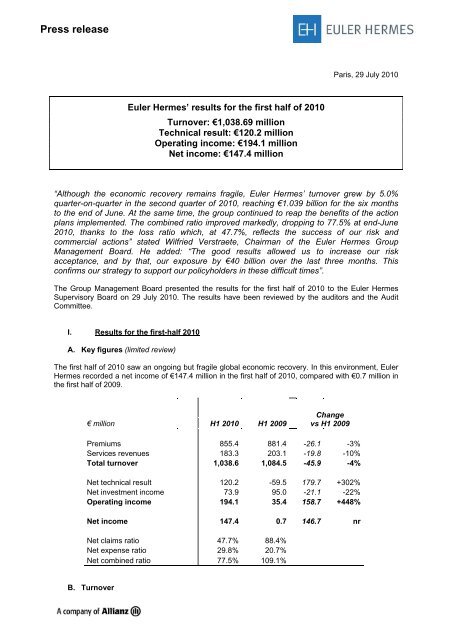 Press release - Euler Hermes