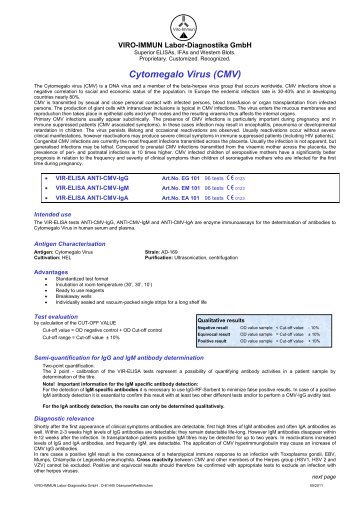 Product information english - VIRO-IMMUN Labor-Diagnostika GmbH
