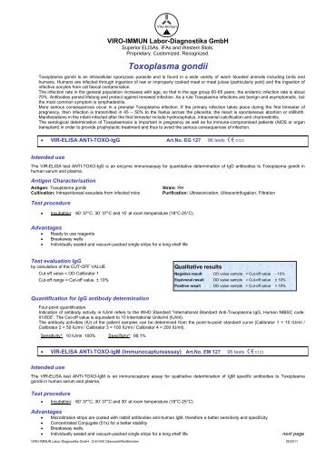 Toxoplasma gondii - VIRO-IMMUN Labor-Diagnostika GmbH