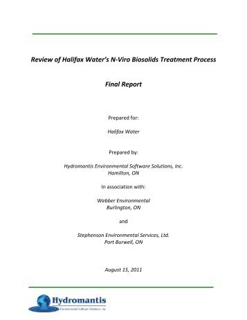 Review of Halifax Water's N-Viro Biosolids Treatment Process Final ...