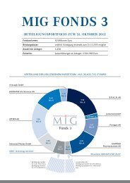 MIG FONDS 3 - bei HMW Emissionshaus AG