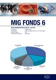 mig fonds 6 - bei HMW Emissionshaus AG