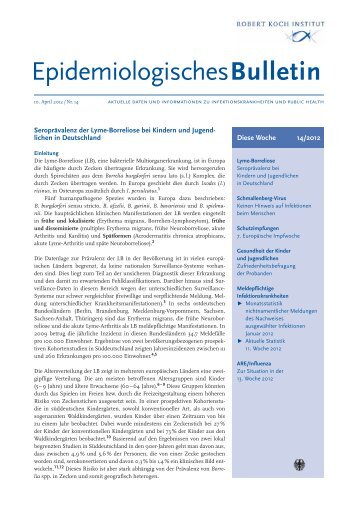 Epidemiologisches Bulletin 14/2012 (PDF, 130KB, Datei ist - RKI