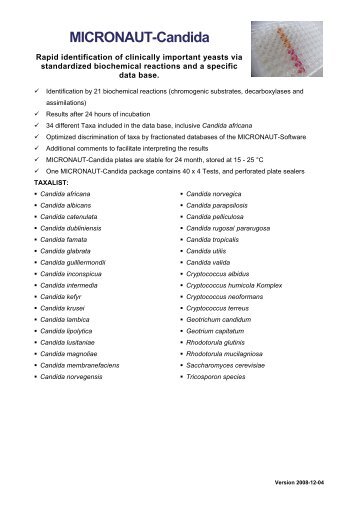 MICRONAUT-Candida short instruction - MERLIN Diagnostika GmbH